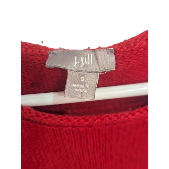 Pretty red rustic style Rudolph the red nosed Reindeer & friend sweater, J Jill - Picture 2 of 9
